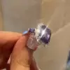 Halo Emerald Cut Sapphire Engagement Ring
