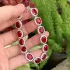 19ctw Oval Cut Ruby Halo Bracelet