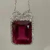 Radiant Cut Ruby Pendant Necklace