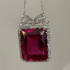 Radiant Cut Ruby Pendant Necklace