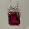 Radiant Cut Ruby Pendant Necklace