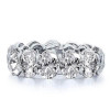 Handmade Oval Eternity Created Sapphire Wedding Band