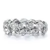 Handmade Oval Eternity Created Sapphire Wedding Band