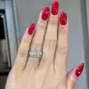 9.3ct Oval Cut White Sapphire Paved Engagement Ring