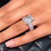 8.4ct Radiant Cut White Sapphire Eternity Engagement Ring