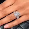 8.4ct Radiant Cut White Sapphire Eternity Engagement Ring