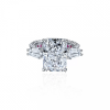 4ct Three-stone Emerald Cut White Sapphire Engagement Ring
