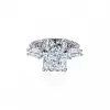 4ct Three-stone Emerald Cut White Sapphire Engagement Ring