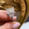 5.6ct Princess Cut Three Stone European Shank Engagement Ring
