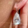 12ctw Pear Cut White Sapphire Classic Drop Earrings