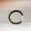 Round Cut Black Sapphire Three Sided Wedding Band