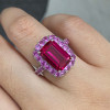 5ct Emerald Cut Multicolor Sapphire Halo Cocktail Ring