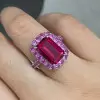 5ct Emerald Cut Multicolor Sapphire Halo Cocktail Ring
