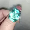 12ct Cushion Cut Green Paraiba Tourmaline Cocktail Ring