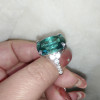 12ct Cushion Cut Green Paraiba Tourmaline Cocktail Ring