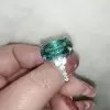 12ct Cushion Cut Green Paraiba Tourmaline Cocktail Ring