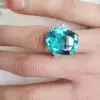 12ct Cushion Cut Green Paraiba Tourmaline Cocktail Ring