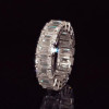12ctw Emerald Cut White Sapphire Eternity Ring