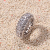 Five-Row Micro Pave Setting Princess Cut Eternity Band Ring