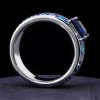 9.5ct Princess Cut Blue Sapphire Paved Engagement Ring