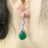 12ctw Pear-shaped Jade Drop Earrings