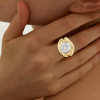 3.8ct Round Cut White Sapphire Split Shank Engagement Ring