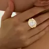 3.8ct Round Cut White Sapphire Split Shank Engagement Ring