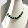 34ctw Round Cut Emerald Green Sapphire Adjustable Bolo Necklace
