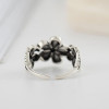 925 Sterling Silver Handmade Vintage Plumeria Flower Adjustable Ring