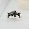 925 Sterling Silver Handmade Vintage Plumeria Flower Adjustable Ring