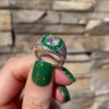 2ct Round Cut White Sapphire Ring with a Emerald Calibre Halo
