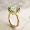 8.4ct Cushion Cut Green Sapphire Vintage Leaf Ring