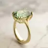 8.4ct Cushion Cut Green Sapphire Vintage Leaf Ring