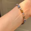 19ctw Oval Cut Multicolor Vintage Button Bracelet