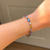 19ctw Oval Cut Multicolor Vintage Button Bracelet