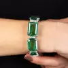 75ctw Gradient Size Emerald Statement Bracelet