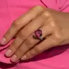 8ct Oval Cut Ruby Three Stone Engagement Ring