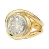 3.8ct Round Cut White Sapphire Split Shank Engagement Ring