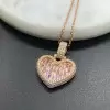 Halo Invisable Set Pink Sapphire Heart Necklace