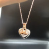 Halo Invisable Set Pink Sapphire Heart Necklace