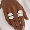 White Sapphire and Emerald Bold Cocktail Ring