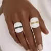White Sapphire and Emerald Bold Cocktail Ring