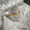 White Sapphire and Emerald Bold Cocktail Ring