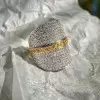 White Sapphire and Emerald Bold Cocktail Ring