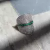 White Sapphire and Emerald Bold Cocktail Ring