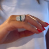 White Sapphire and Emerald Bold Cocktail Ring