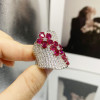 7ctw Pear Cut Emerald Flower Bold Cocktail Ring