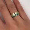 Flush Set Multicolor Sapphire Starry Band Rainbow Ring