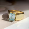2.5ct Simple Classic Emerald Cut Aquamarine Engagement Ring