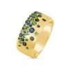 Flush Set Multicolor Sapphire Starry Band Rainbow Ring